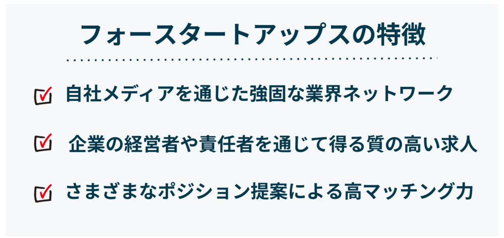 フォースタートアップスの特徴