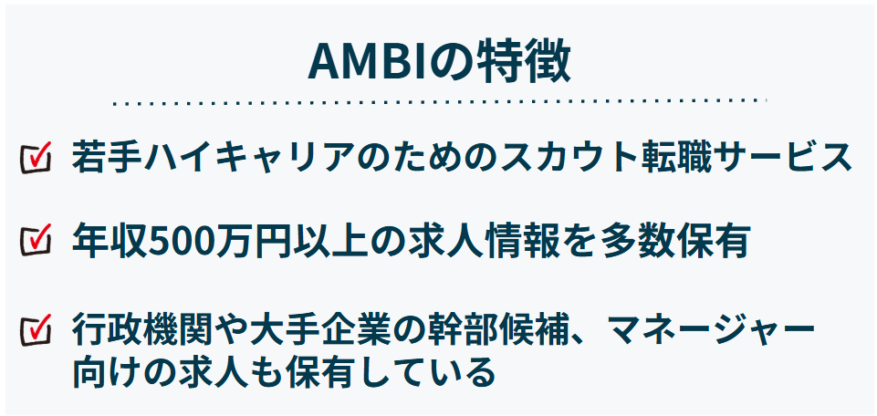 AMBIの特徴（若手ハイクラス向け）